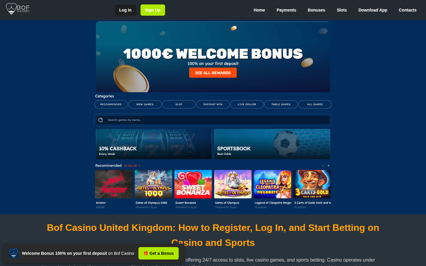 BOF Casino - aperçu du casino