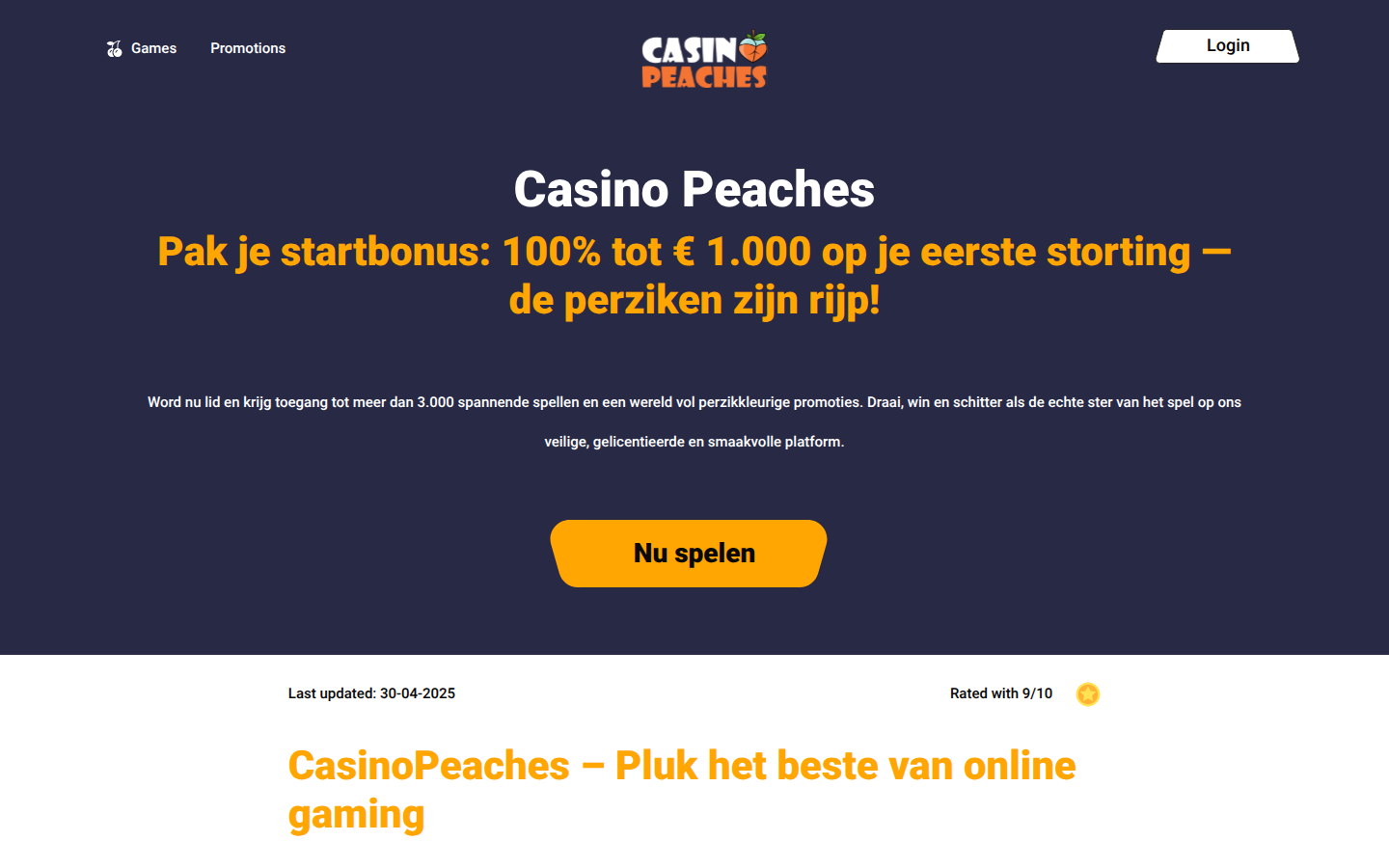 Casino Peaches - aperçu du casino