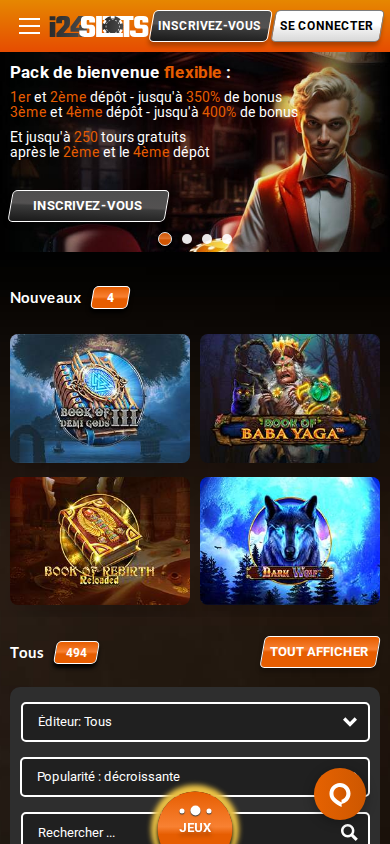 i24slots Casino mobile