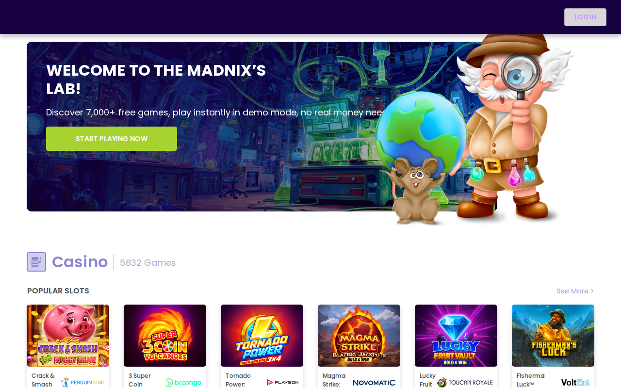 Madnix Casino - aperçu du casino