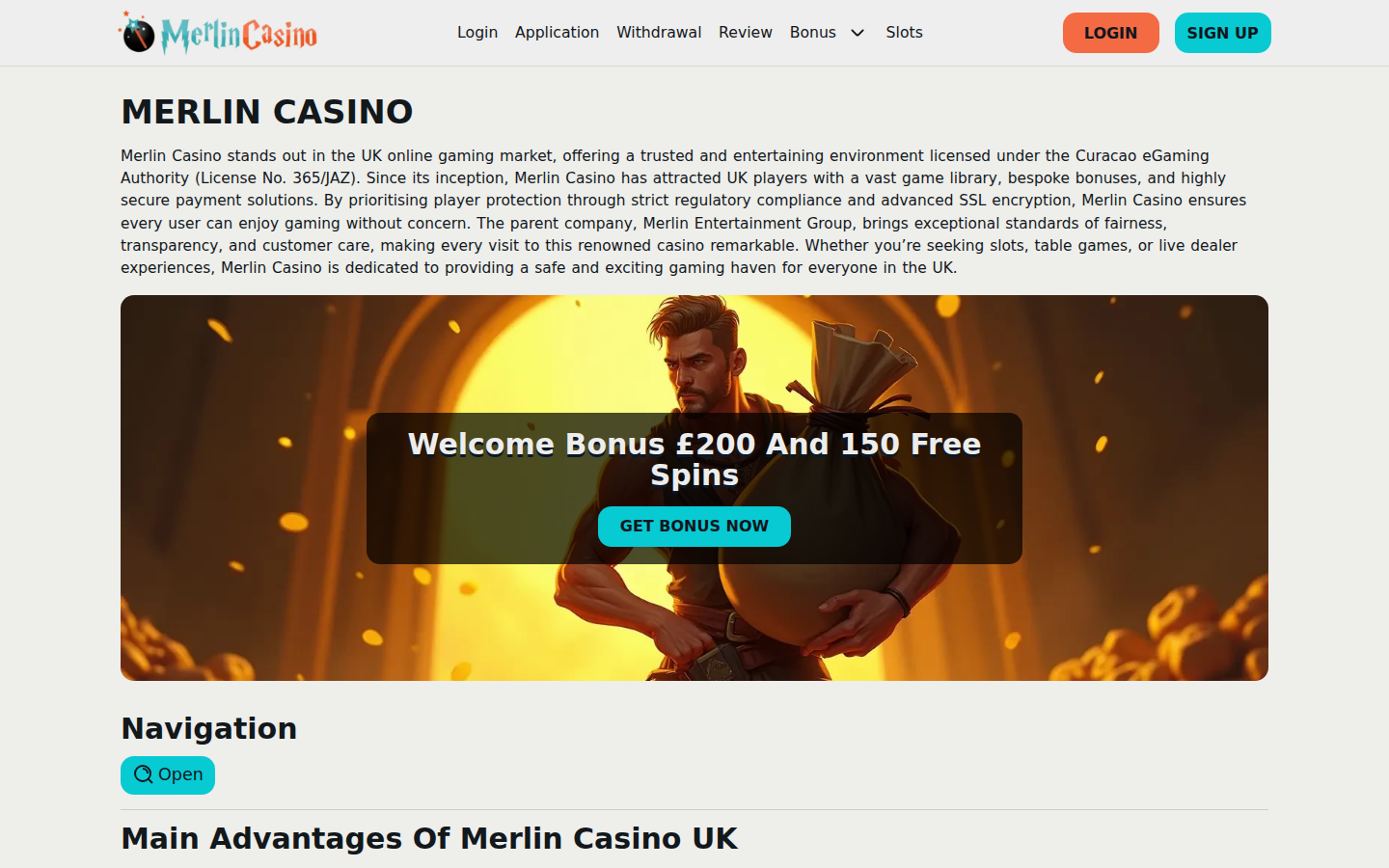Merlin Casino - aperçu du casino
