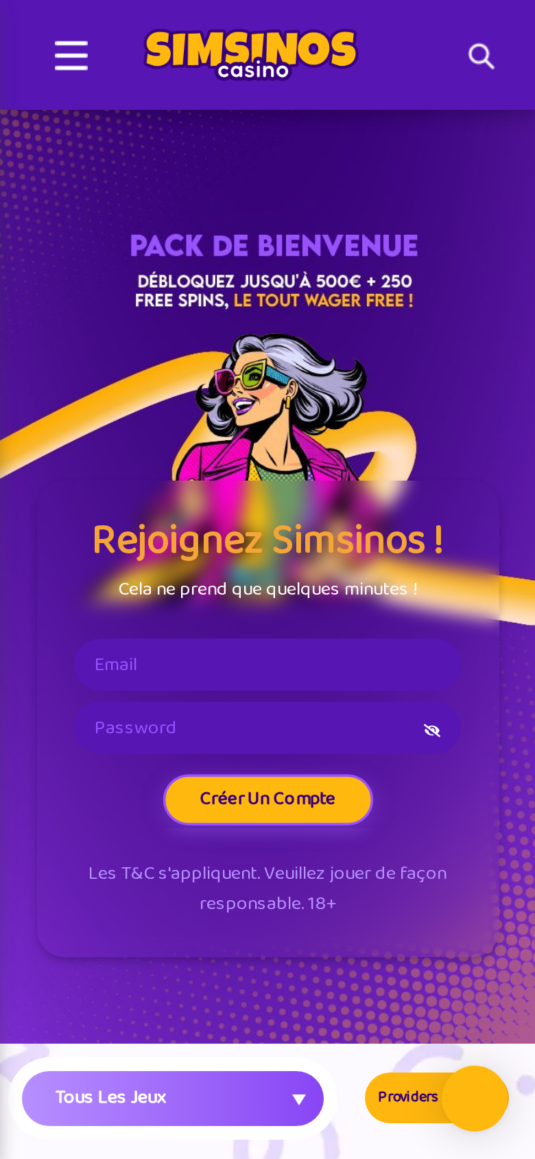 Simsinos Casino mobile