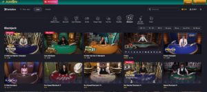 Amon casino Live lobby Evolution