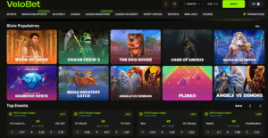 Velobet jeux et machines à sous